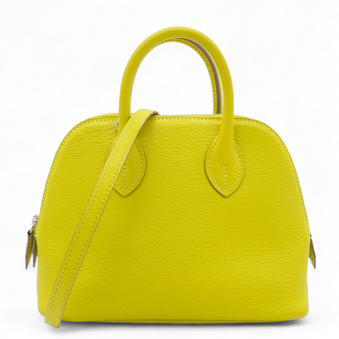 Hermes Lime Mini 1923 Bolide of Chevre Leather with Palladium Hardware 