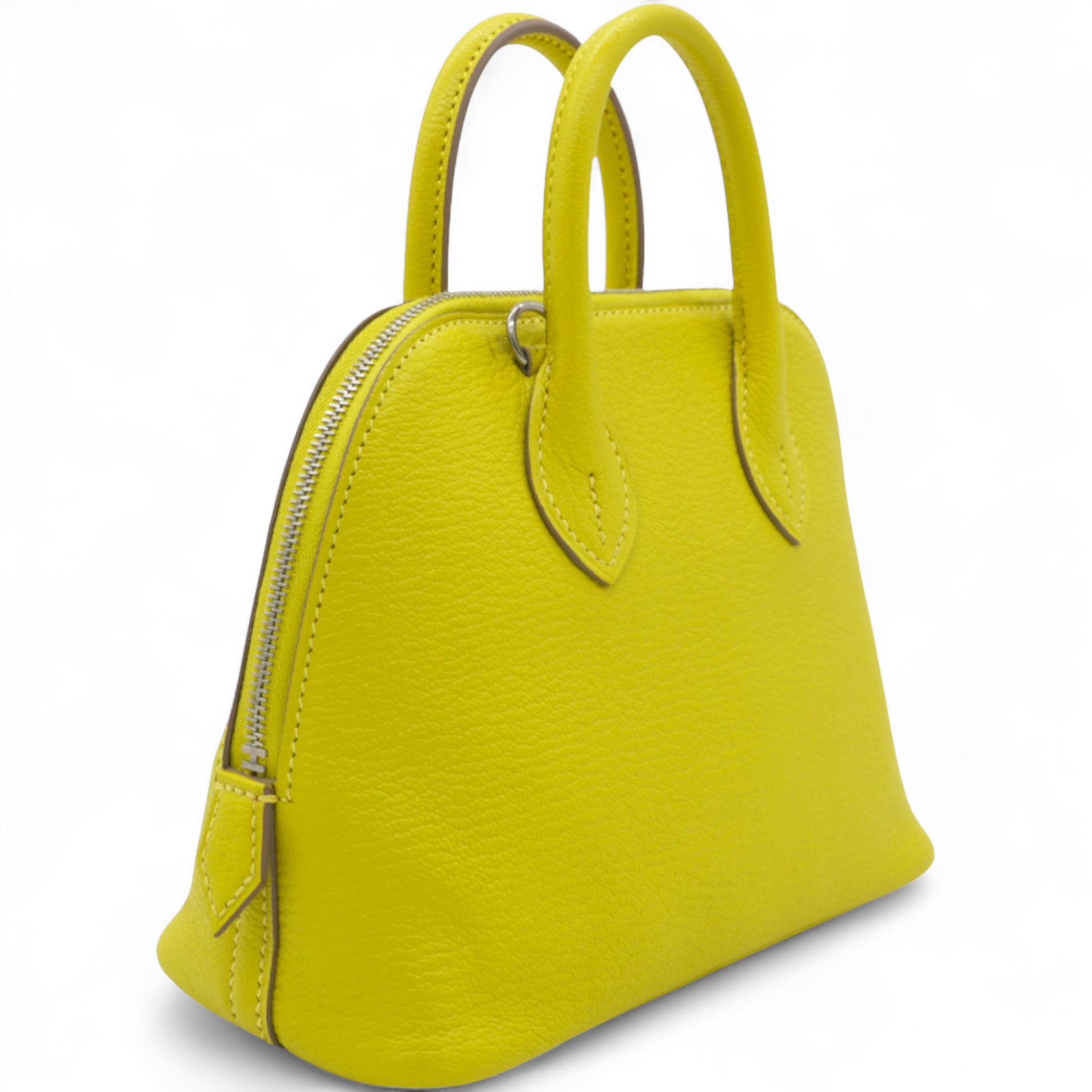 Hermes Lime Mini 1923 Bolide of Chevre Leather with Palladium Hardware 