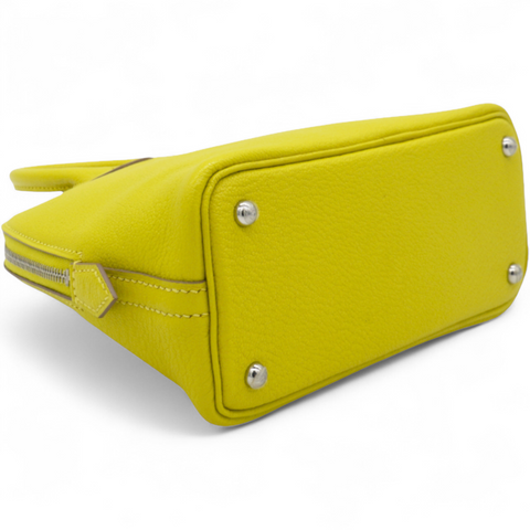 Hermes Lime Mini 1923 Bolide of Chevre Leather with Palladium Hardware 