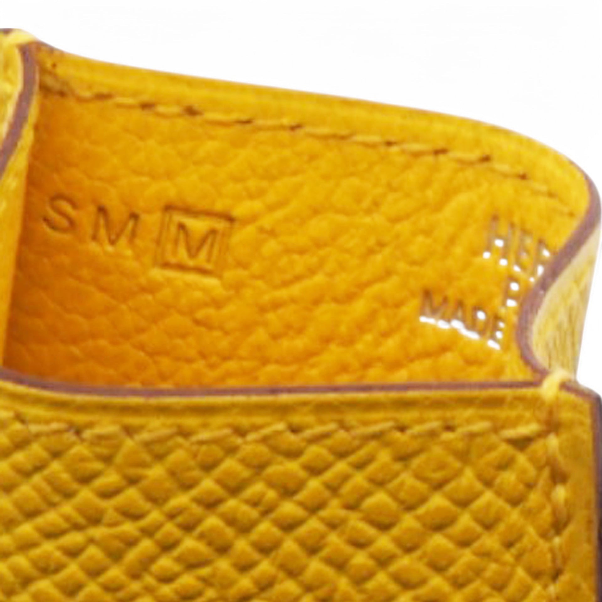 Hermes Lime Yellow Leather Card Holder 