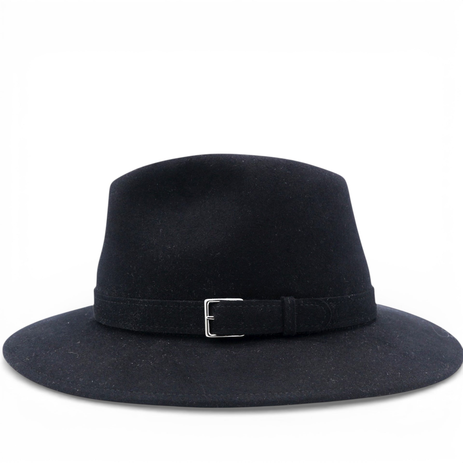 Hermes Mens Black Rabbit Felt Fedora Hat Size61 