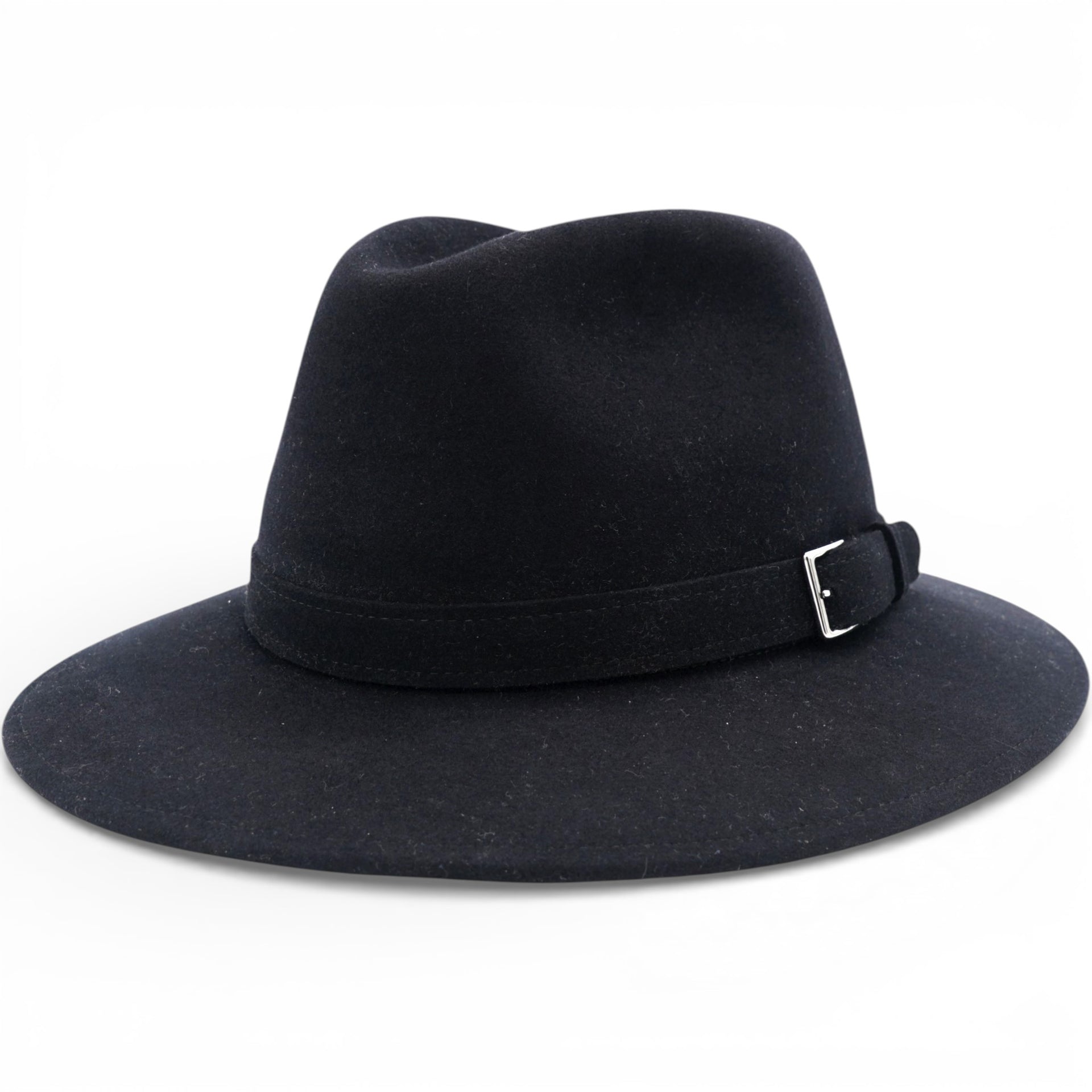Hermes Mens Black Rabbit Felt Fedora Hat Size61 