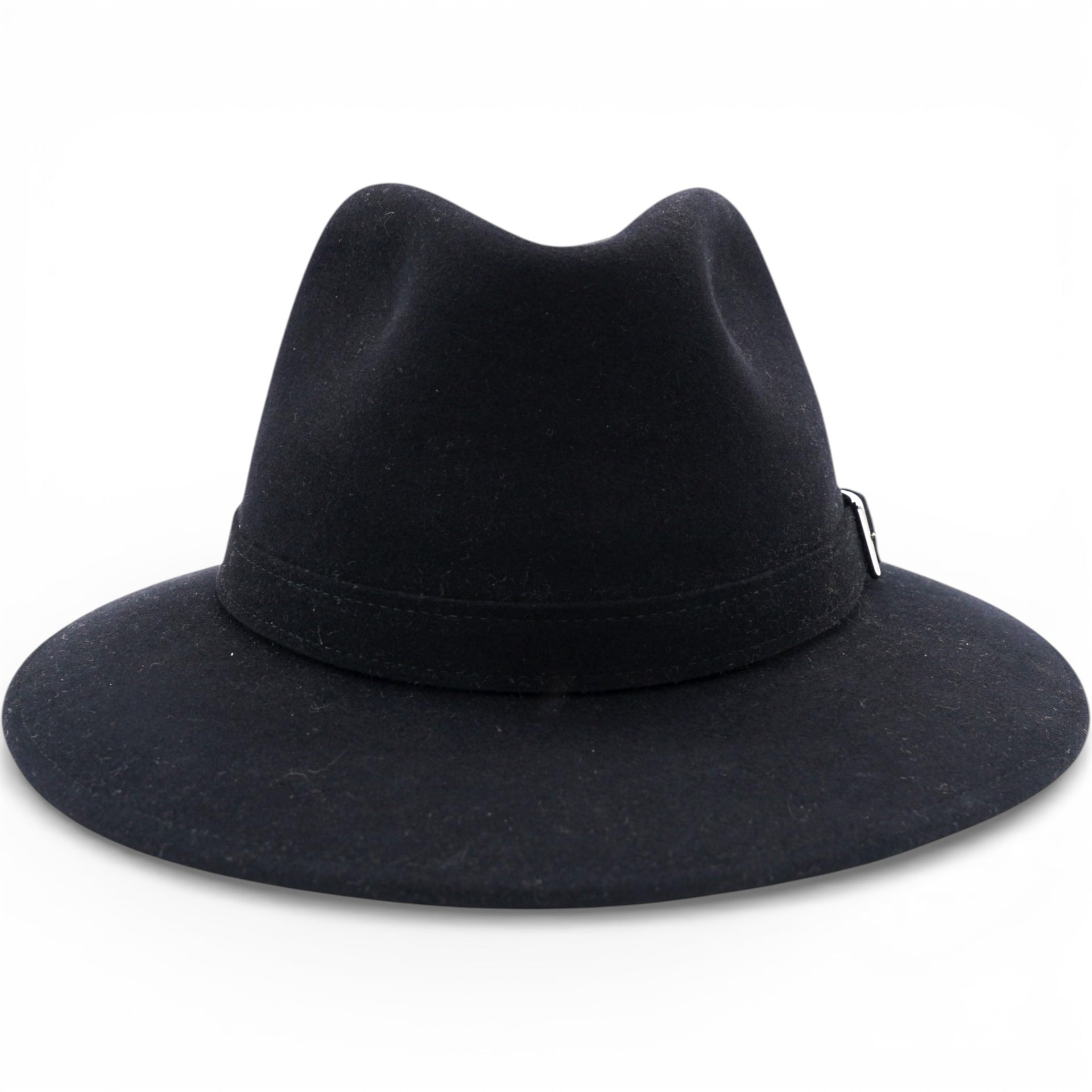 Hermes Mens Black Rabbit Felt Fedora Hat Size61 