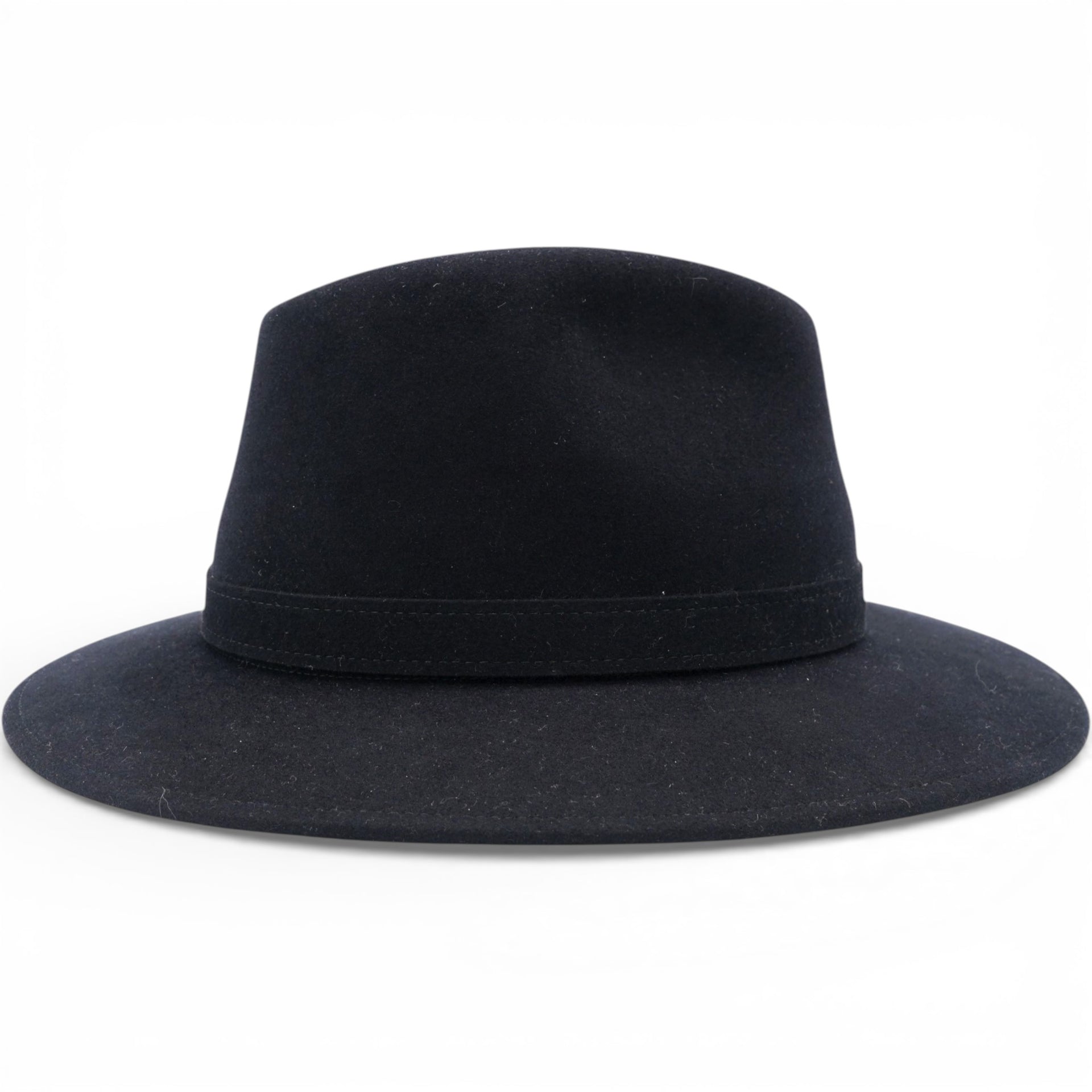 Hermes Mens Black Rabbit Felt Fedora Hat Size61 