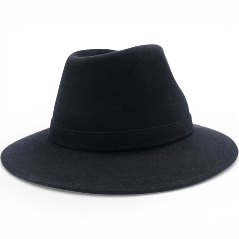 Hermes Mens Black Rabbit Felt Fedora Hat Size61 
