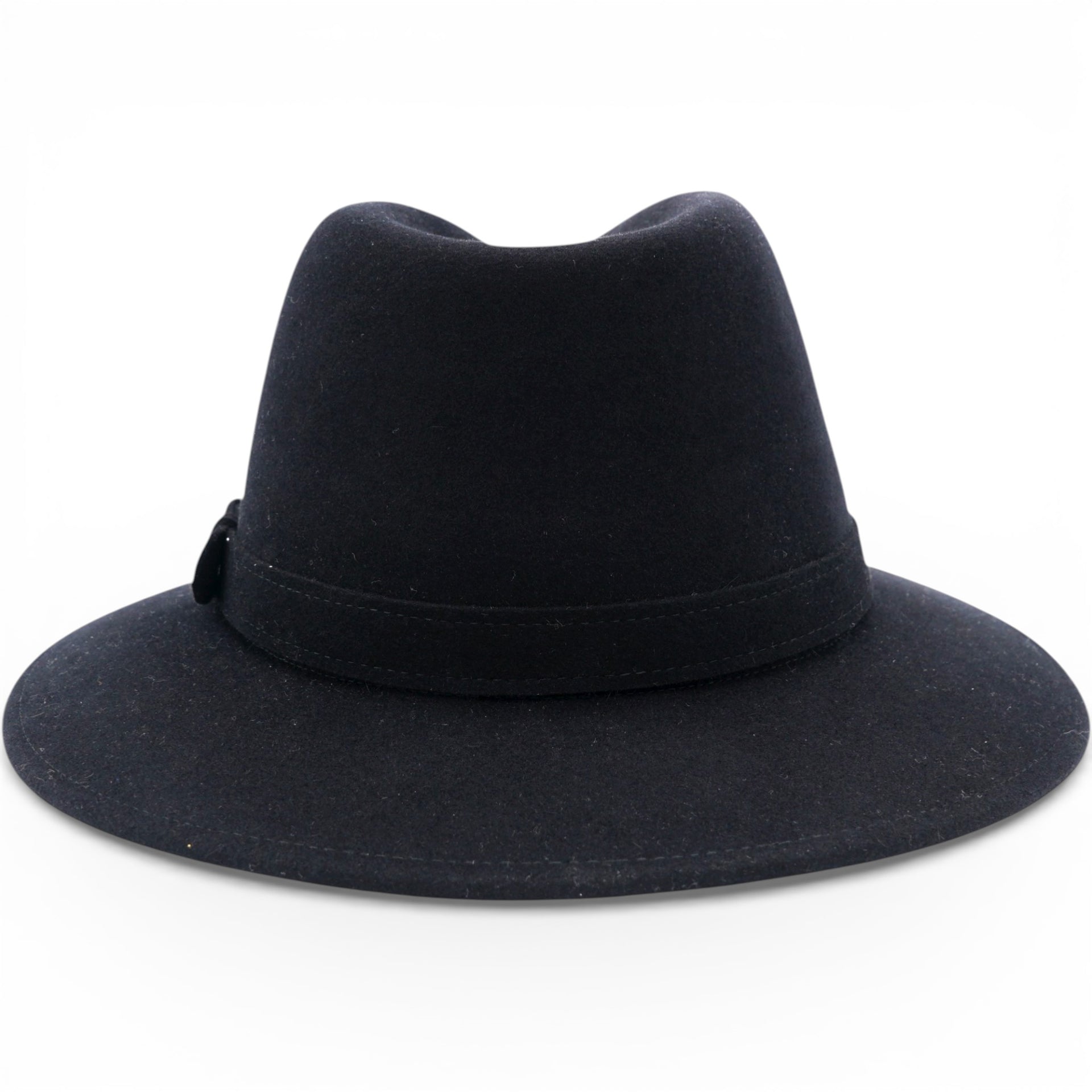 Hermes Mens Black Rabbit Felt Fedora Hat Size61 