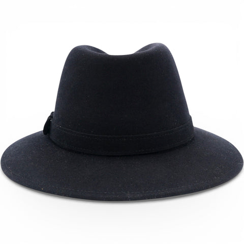 Hermes Mens Black Rabbit Felt Fedora Hat Size61 