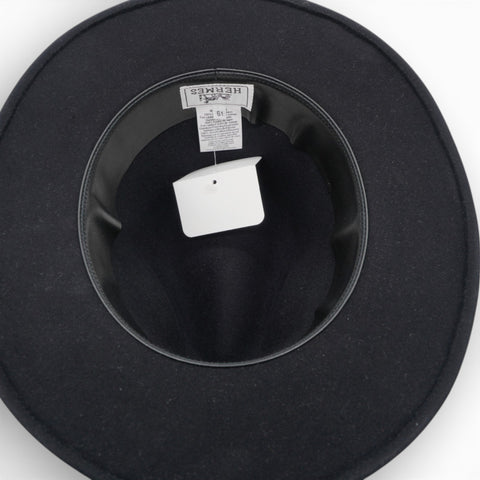 Hermes Mens Black Rabbit Felt Fedora Hat Size61 