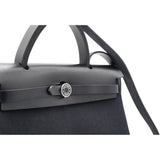 Hermes Military Toile Vache Hunter Herbag Zip PM 31 Black 