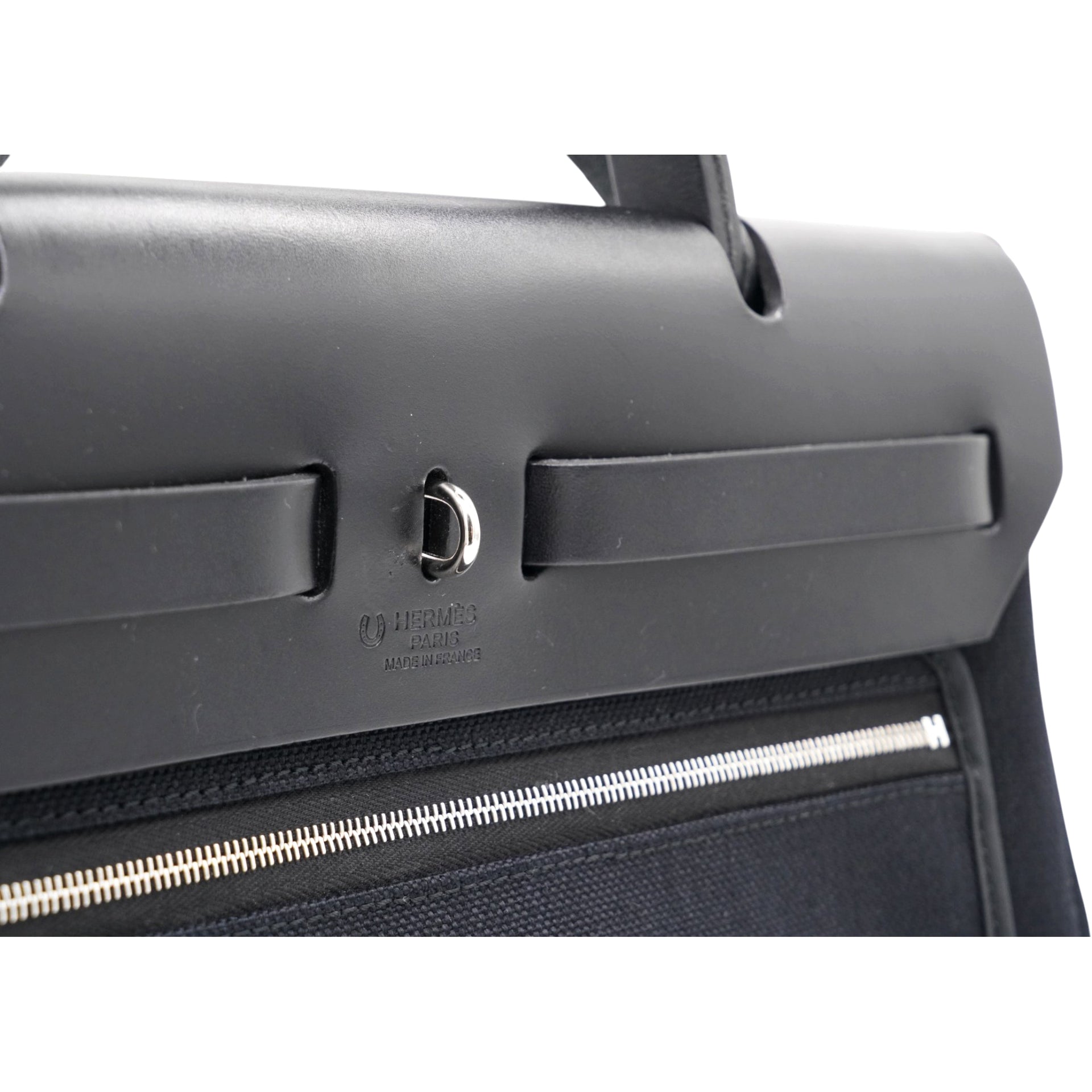 Hermes Military Toile Vache Hunter Herbag Zip PM 31 Black 