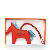  Hermes  Milo Lambskin Grigri Rodeo Horse Bag Charm MM Capucine Celeste Cornaline 