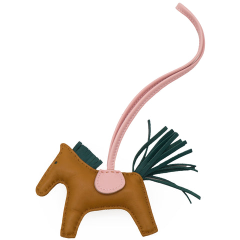 Hermes Milo Lambskin Grigri Rodeo Horse Bag Charm PM Sesame Malachite Rose Sakura 