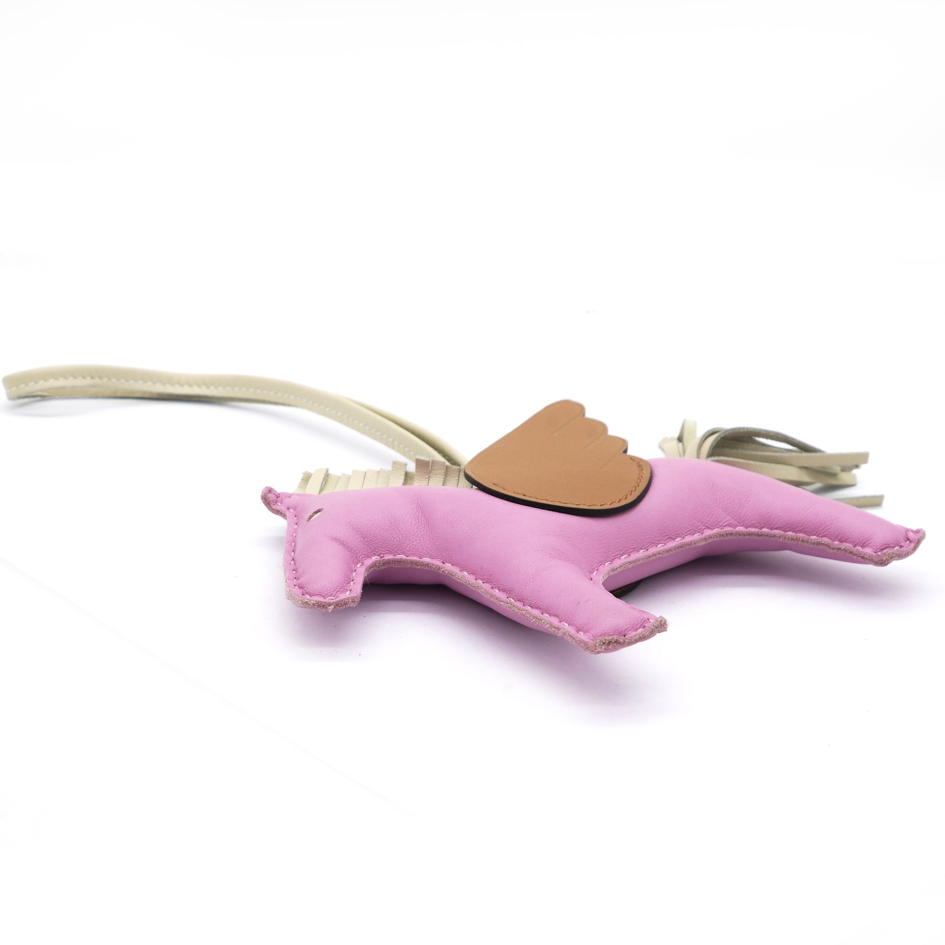  Hermes  Milo Lambskin Grigri Rodeo Pegase Horse Bag Charm MM Mauve Sylvestre Craie Chai 