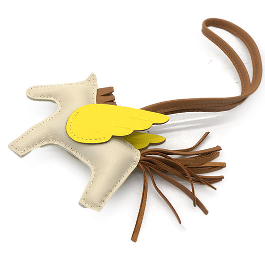 Hermes Milo Lambskin Grigri Rodeo Pegase Horse Bag Charm PM Craie Chai Lime 