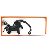 Hermes Milo Lambskin Matte Alligator Touch Grigri Rodeo Horse Bag Charm PM So Black 