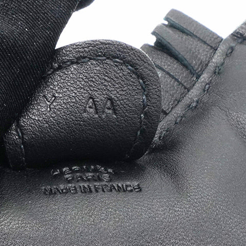 Hermes Milo Lambskin Matte Alligator Touch Grigri Rodeo Horse Bag Charm PM So Black 