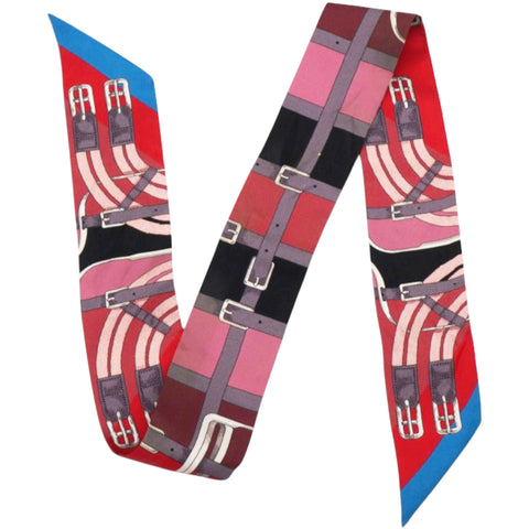 Hermes Multicolor Mors A Jouets Silk Twilly Red/Pink/Blue 