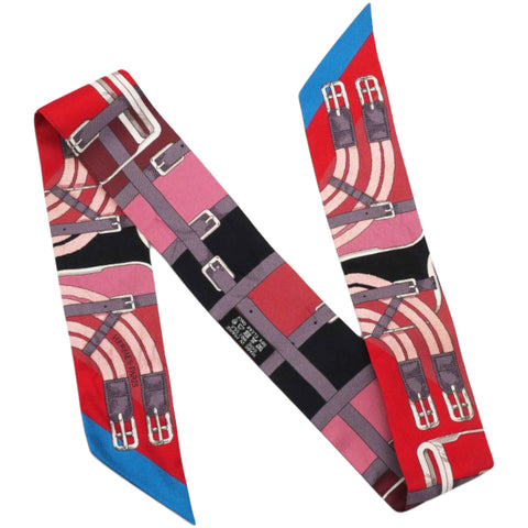 Hermes Multicolor Mors A Jouets Silk Twilly Red/Pink/Blue 