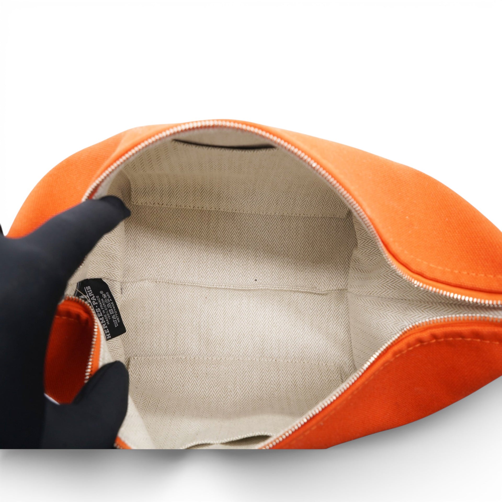 Hermes Orange Canvas Large Bride-a-Brac Bag 