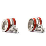 Hermes Palladium Lacquered Pop H Earrings  