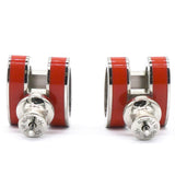 Hermes Palladium Lacquered Pop H Earrings  
