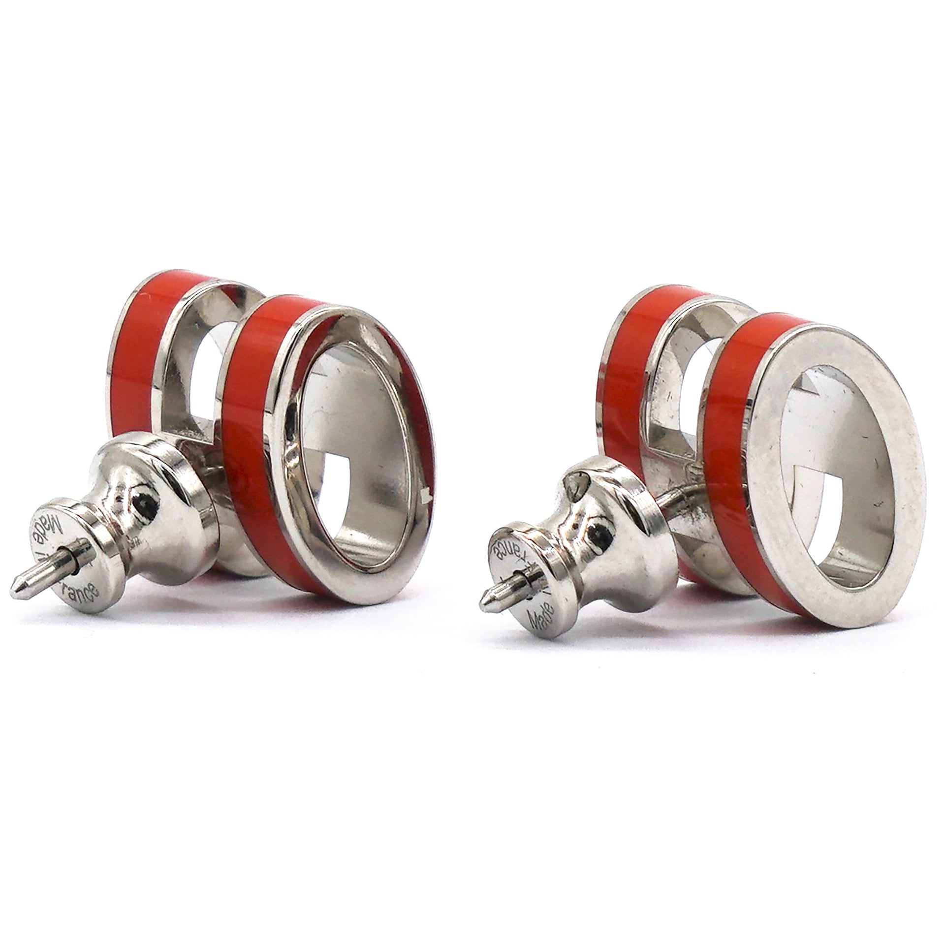 Hermes Palladium Lacquered Pop H Earrings  