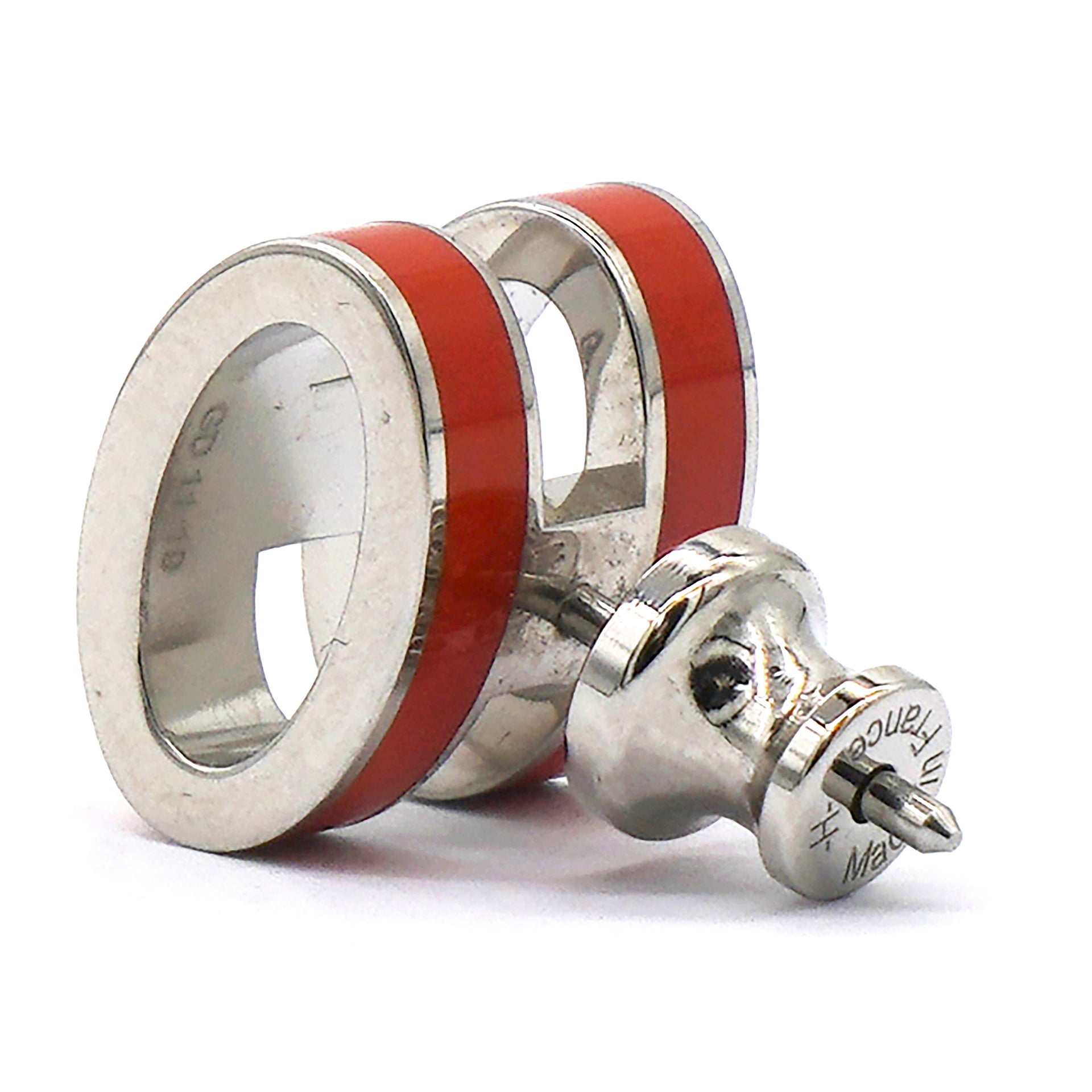 Hermes Palladium Lacquered Pop H Earrings  