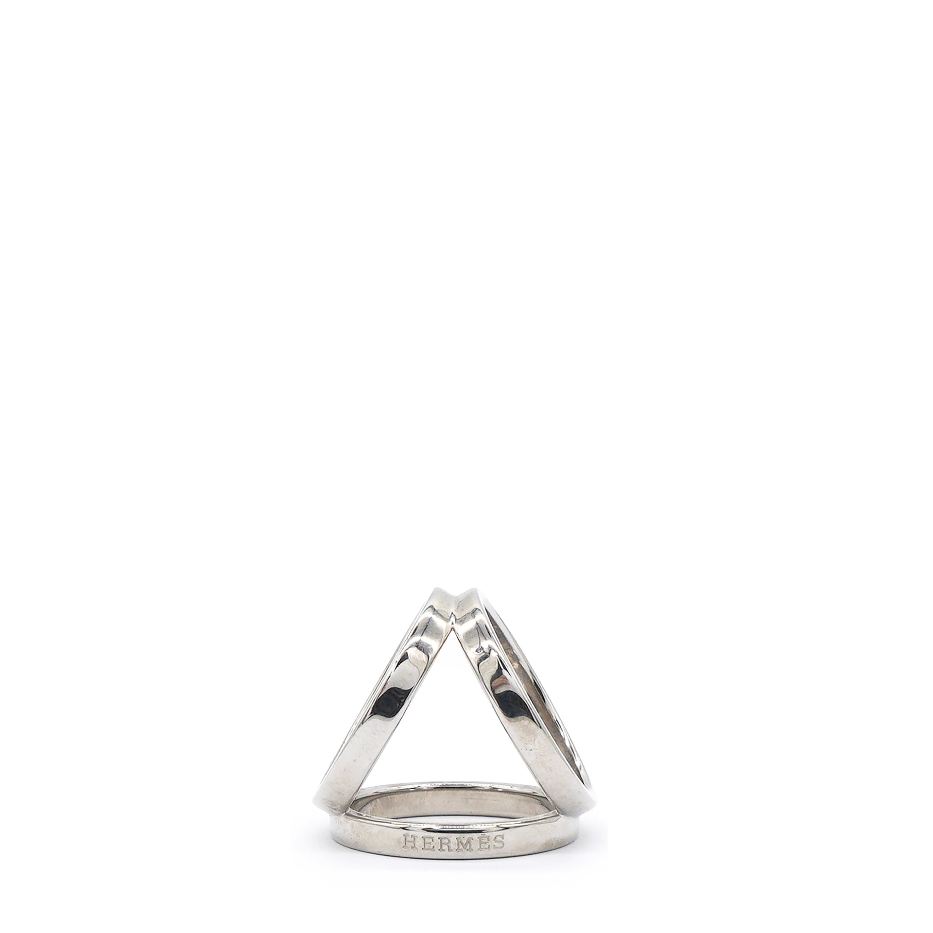 Hermes Palladium Trio Scarf Ring 
