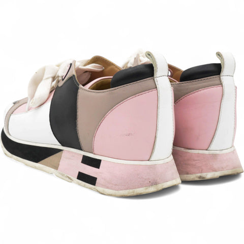 Hermes Rebus Sneakers Rose Aube Black White Size37 