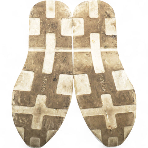 Hermes Rebus Sneakers Rose Aube Black White Size37 