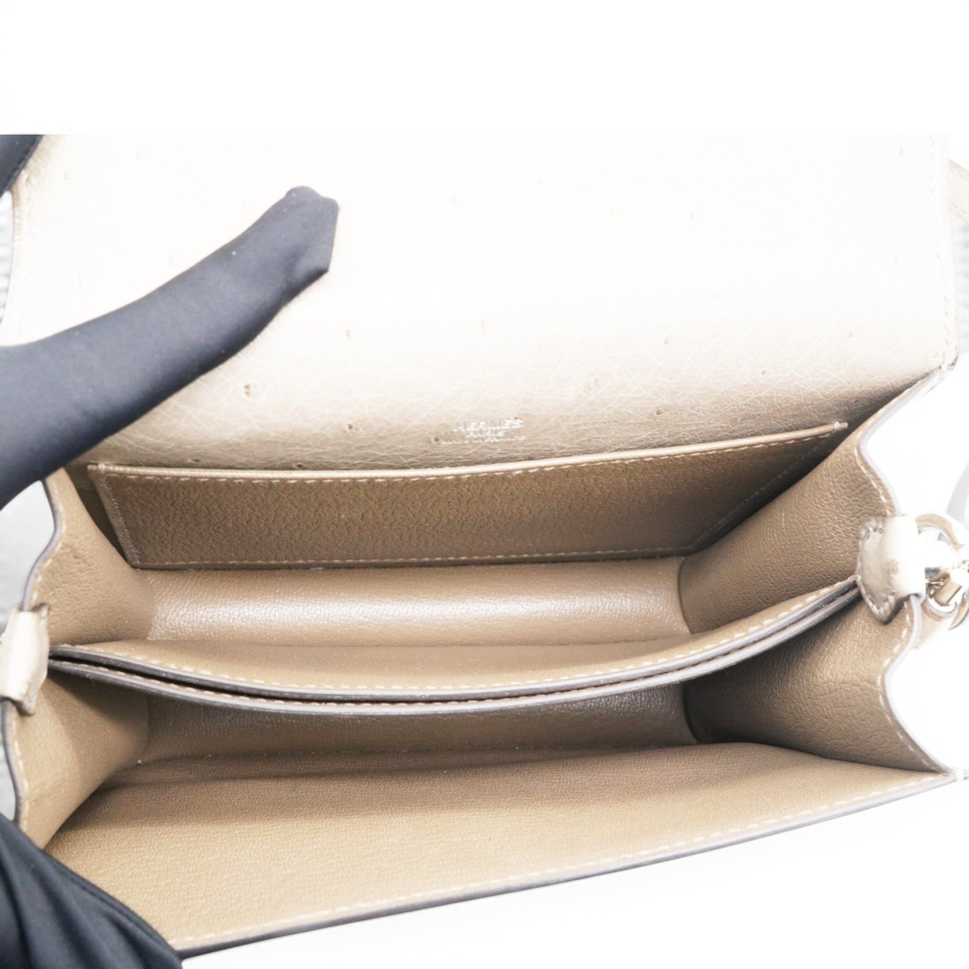 Hermes Roulis 18 Ostrich Gris Asphalte Mini 