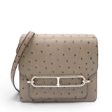 Hermes Roulis 18 Ostrich Gris Asphalte Mini 