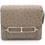 Hermes Roulis 18 Ostrich Gris Asphalte Mini 