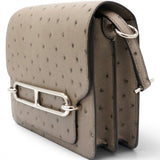 Hermes Roulis 18 Ostrich Gris Asphalte Mini 