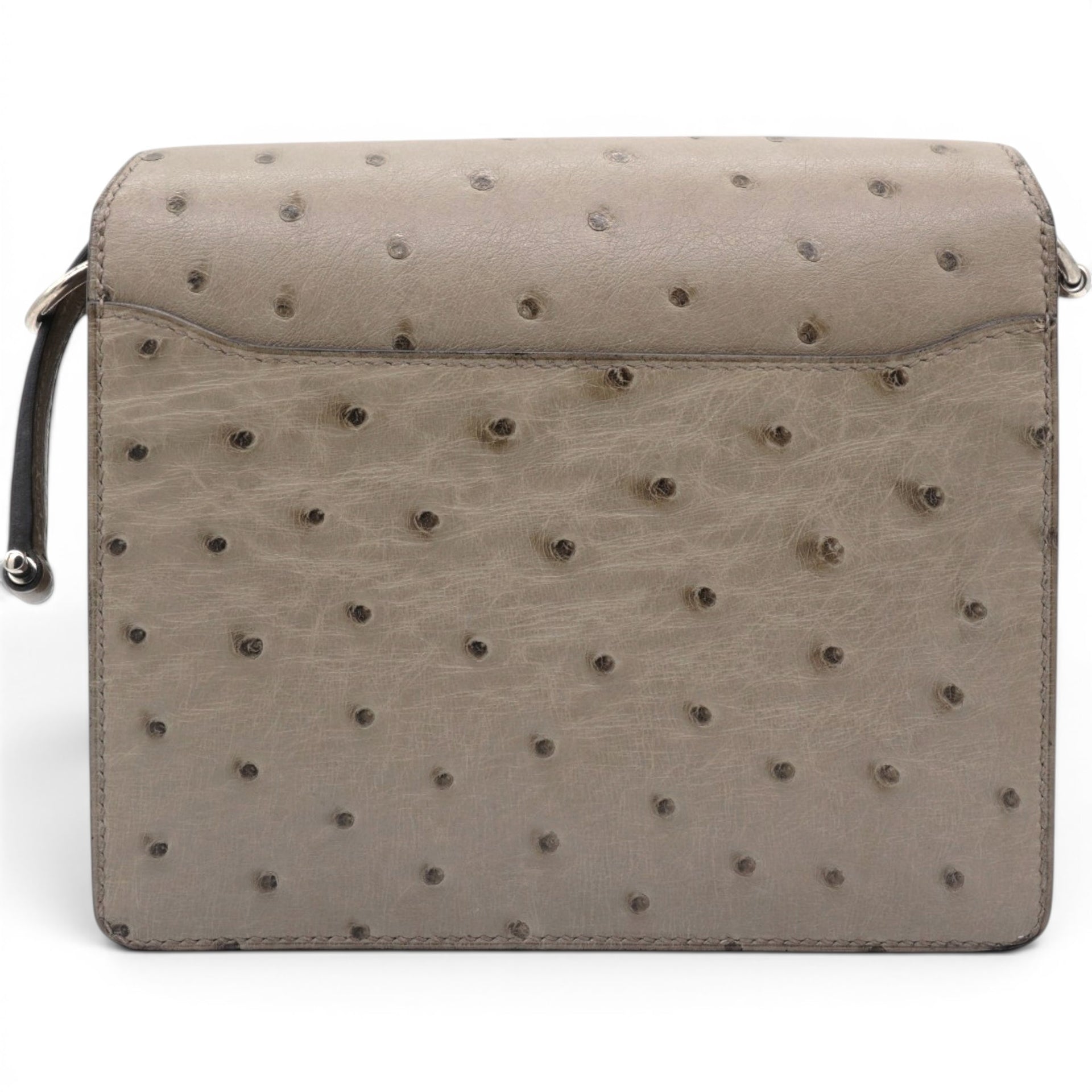 Hermes Roulis 18 Ostrich Gris Asphalte Mini 