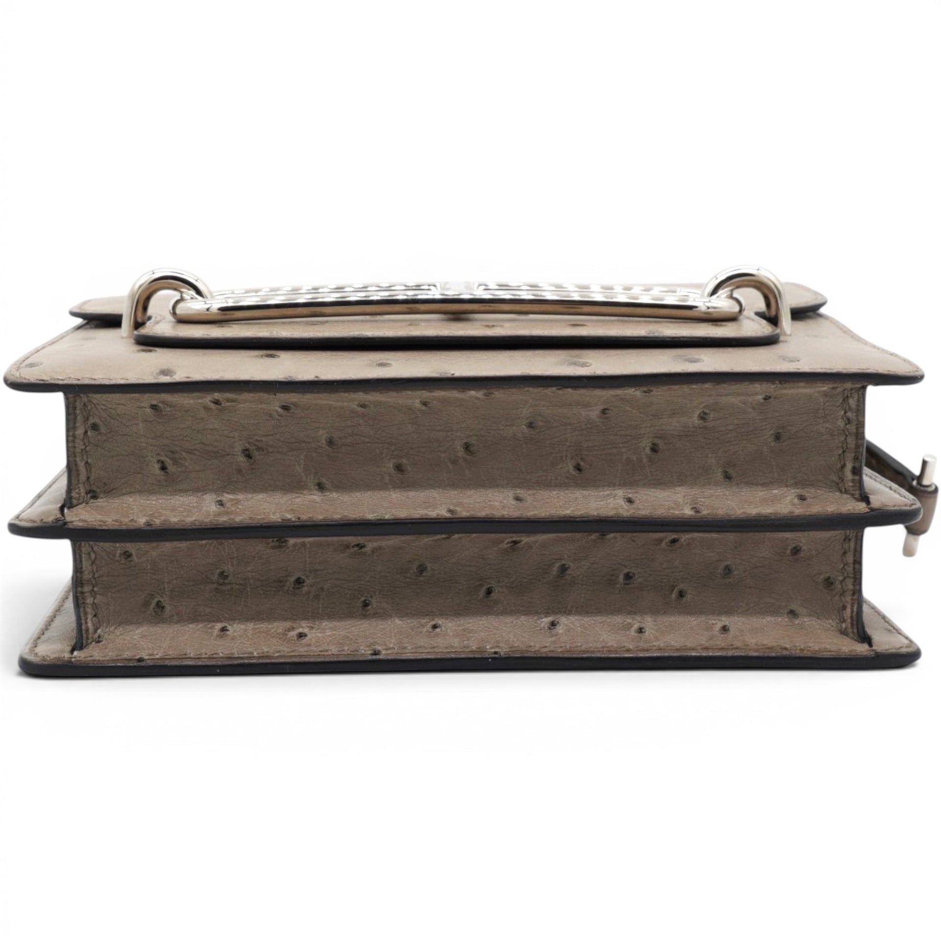 Hermes Roulis 18 Ostrich Gris Asphalte Mini 