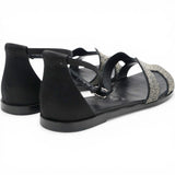 Hermes Satin Crystal Santorini Sandals Black Size36.5 