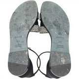 Hermes Satin Crystal Santorini Sandals Black Size36.5 