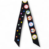 Hermes Silk Tea Time Twilly Black Rouge Multicolor