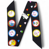 Hermes  Silk Tea Time Twilly Black Rouge Multicolor 