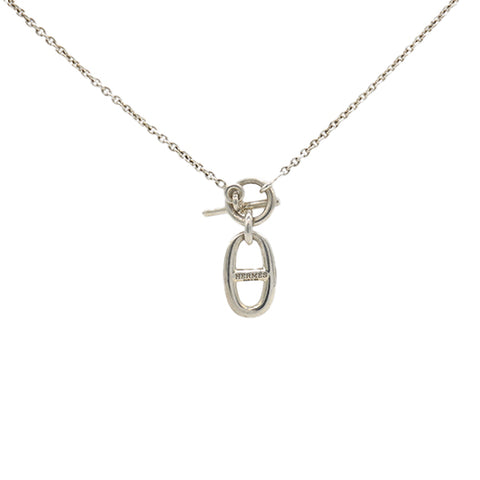 Hermes Sterling Silver Amulette Chaine d'Ancre Necklace 