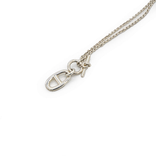 Hermes Sterling Silver Amulette Chaine d'Ancre Necklace 