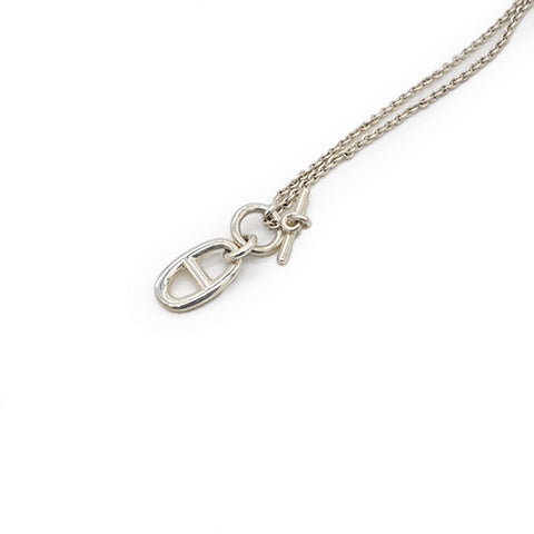 Hermes Sterling Silver Amulette Chaine d'Ancre Necklace 