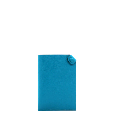 Hermes Tarmac Pm Passport Case In Peacock Blue 