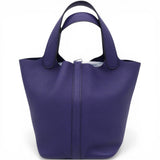 Hermes Taurillon Clemence Blue Picotin Lock 18 