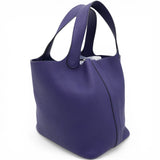 Hermes Taurillon Clemence Blue Picotin Lock 18 
