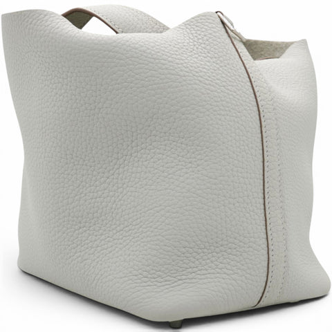 Hermes Taurillon Clemence Picotin Lock 18 PM Gris Perle 