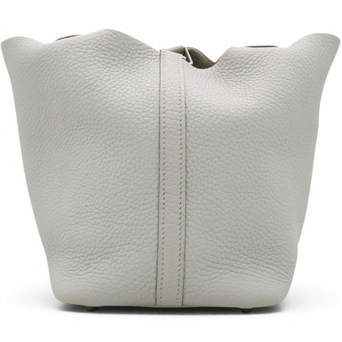Hermes Taurillon Clemence Picotin Lock 18 PM Gris Perle 