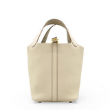 Hermes Taurillon Clemence Picotin Lock Beton