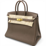 Hermes Togo Birkin 25 Etoupe Top Handles 
